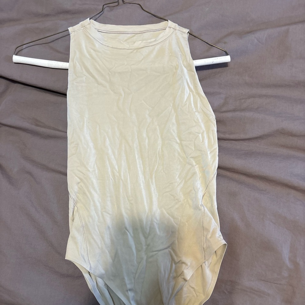 lululemon athletica Light Beige Crewneck Bodysuit